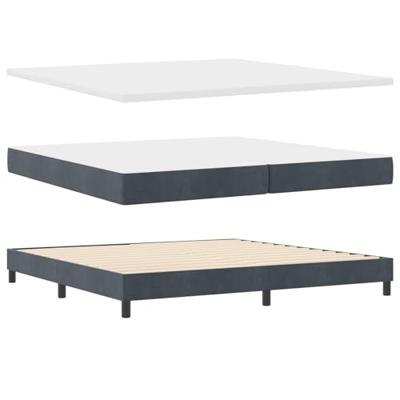 Boxspringbed met Matras Donkergrijs 200 x 200 cm Stof