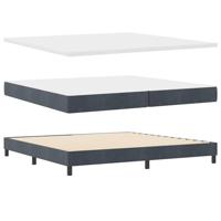 Boxspringbed met Matras Donkergrijs 200 x 200 cm Stof - thumbnail