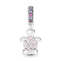 Pandora 798939C02 Hangbedel Pink Sea Turtle zilver-muranoglas-kristal roze - thumbnail