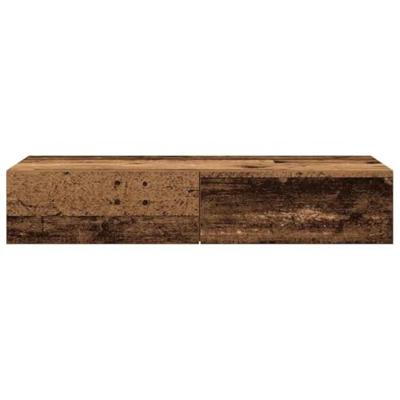 Wandschap met lades 100x36x19 cm bewerkt hout oud houtkleurig Wandschap met lades 100x36x19 cm bewerkt hout oud houtkleurig