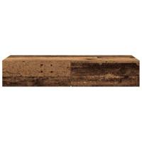 Wandschap met lades 100x36x19 cm bewerkt hout oud houtkleurig - thumbnail