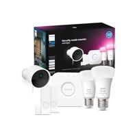 Philips Hue Secure Starter Kit, Hue Secure bedrade camera, Hue contactsensoren, Hue E27 wit en gekleurde lampen, Hue Bridge, eenvoudig te installeren, tweerichtingsgesprek, bestuurbaar via Hue app - thumbnail