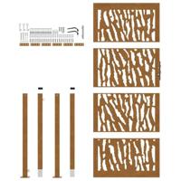 Poort met sporenontwerp 105x205 cm weervast staal - thumbnail