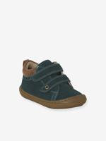 Babyslofjes van zacht leer met antislip groen - thumbnail