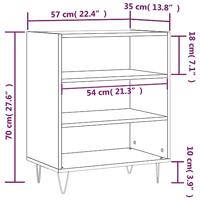Dressoir 57x35x70 cm bewerkt hout zwart - thumbnail