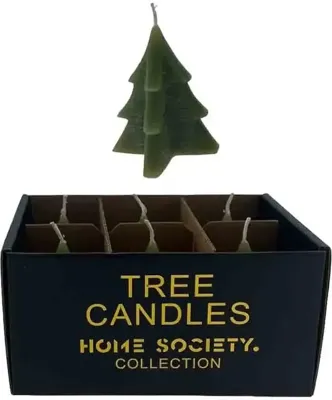 Home Society kaars kerstboom 6.5x8cm groen 1 stuks