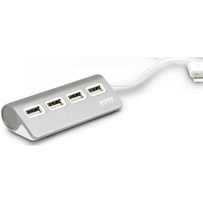 PORT Designs 900120 USB 2.0-hub 4 poorten Grijs, Wit