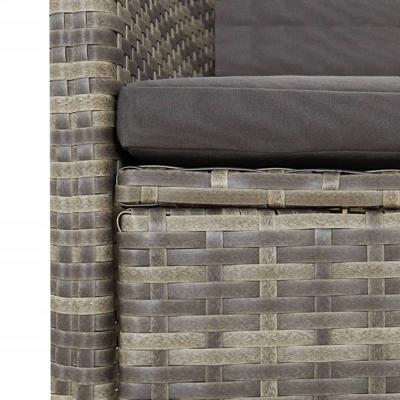 7-delige Tuinset met kussens poly rattan grijs - thumbnail