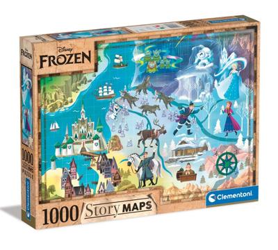 Clementoni wereldkaart puzzel disney frozen, 1000st.