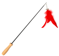 Nobleza Kattenhengel - Uitschuifbaar - Rode veren - thumbnail