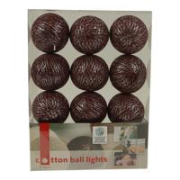Cottonbal Lichtslinger 10 Bollen (Donkerrood/Zilverkleurig) - thumbnail