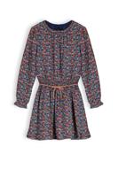NoNo Meisjes jurk bloemen - Manyu - Ensign blauw - thumbnail