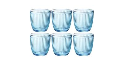 Bormioli Rocco Waterglazen 290 ml 6 Stuks Blauw/Transparant/Glas Bormioli Rocco Waterglazen 290 ml 6 Stuks Blauw/Transparant/Glas