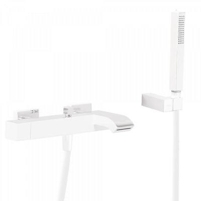 Badmengkraan Tres Cuadro Exclusive Opbouw Vierkant Korte Gebogen Uitloop Mat Wit Tres