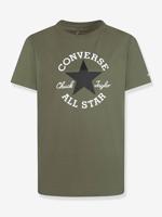 T-shirt jongen Chuck Patch CONVERSE kaki - thumbnail