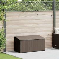 Tuinbox 110x50x58 cm poly rattan bruin - thumbnail
