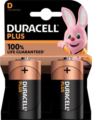 Duracell Plus-D K2 D batterij (mono) Alkaline 1.5 V 2 stuk(s)