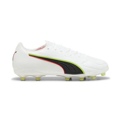 PUMA King 20 Match Gras / Kunstgras Voetbalschoenen (MG) Wit Felrood Neongeel PUMA King 20 Match Gras / Kunstgras Voetbalschoenen (MG) Wit Felrood Neongeel