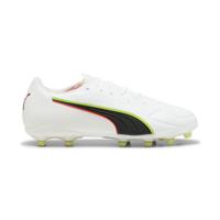 PUMA King 20 Match Gras / Kunstgras Voetbalschoenen (MG) Wit Felrood Neongeel - thumbnail