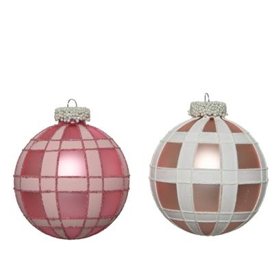 Kerstbal glas d8 cm roze a2 KSD - Ksd