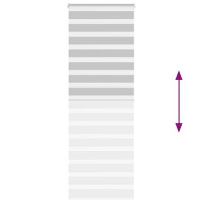 VidaXL Zebra rolgordijn 70x200 cm stofbreedte 65,9 cm lichtgrijs