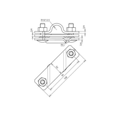 DEHN 649015 AS S TE 25 7.10 FL40 V4A TE-aansluitklem 8 kA