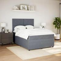 Boxspring met matras fluweel donkergrijs 160x200 cm - thumbnail