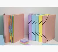 Exacompta Aquarel elastobox uit glanskarton, ft A4+, rug van 4 cm, met 3 kleppen, geassorteerde kleuren - thumbnail