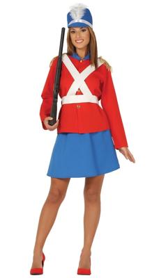 Dames kostuum Engelse soldaat