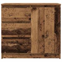 Dressoir met lade 71x35x65 cm spaanplaat oud hout - thumbnail