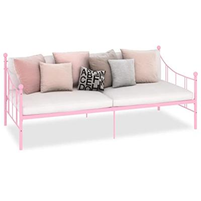 VidaXL Slaapbank metaal roze 90x200 cm