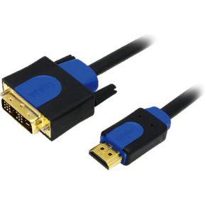 LogiLink CHB3103 video kabel adapter DVI- HDMI zwart/blauw 3m