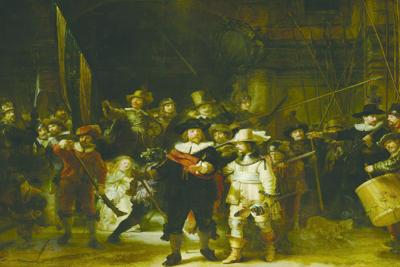 Foto Glas Art - Nachtwacht, Rembrandt van Rijn 1642, 120x80cm, prachtig voor in woon en of slaapkamer, inclusief ophang materiaal Foto Glas Art - Nachtwacht, Rembrandt van Rijn 1642, 120x80cm, prachtig voor in woon en of slaapkamer, inclusief ophang materiaal