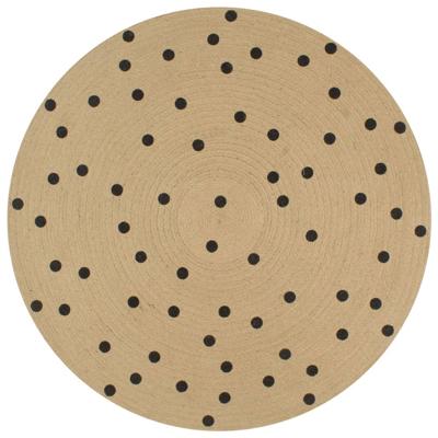 VidaXL Vloerkleed handgemaakt met print polkadot 150 cm jute