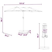 Tuinparasol Blauw 385 x 209 x 244 cm Stof - thumbnail