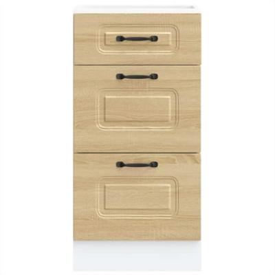 Keuken onderkast Kalmar bewerkt hout hoogglans wit