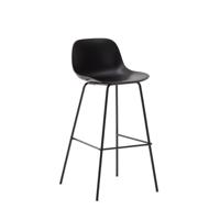 Kave Home Barkruk 'Altea' Gerecycled kunststof, kleur Zwart (zithoogte 74cm) - thumbnail