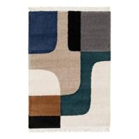 sweeek - Shaggy tapijt, geometrisch patroon, crème - thumbnail