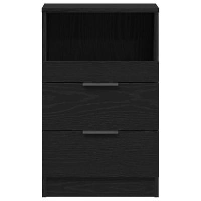 Nachtkastje met lade Zwart eiken 40 x 35 x 65 cm Bewerkt hout