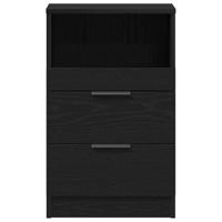 Nachtkastje 2 pcs Zwart eiken 40 x 35 x 65 cm Bewerkt hout - thumbnail