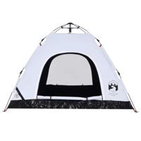 VidaXL Tent 3-persoons snelontgrendeling verduisterende stof wit - thumbnail