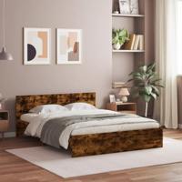 Bedframe met hoofdeinde gerookt eikenkleurig 150x200 cm - thumbnail