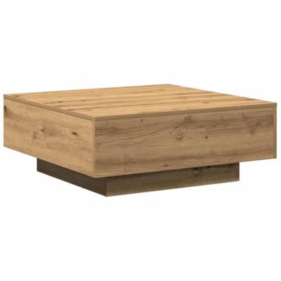 Salontafel artisanaal eikenkleurig 80 x 80 x 31 cm Bewerkt hout