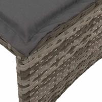 5-delige Loungeset met kussens poly rattan grijs - thumbnail