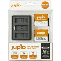 Jupio Kit: 2 x accu GoPro Hero9, Hero10, Hero11, Hero12 + compacte Triple oplader - thumbnail