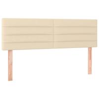 Boxspring met matras stof crèmekleurig 160x200 cm - thumbnail