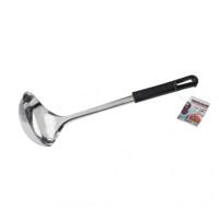 Fackelmann food and more soeplepel 30 cm zwart pp/rvs - thumbnail