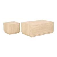 by fonQ Dice Bijzettafel Set van 2 - Rechthoekig - Crème - thumbnail