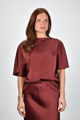 Sea Me Happy top Mercedes Satin Crepe cacao