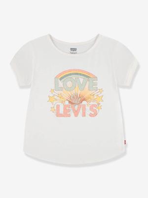 T-shirt regenboog dubbele manchet LEVI'S details met pailletten ecru